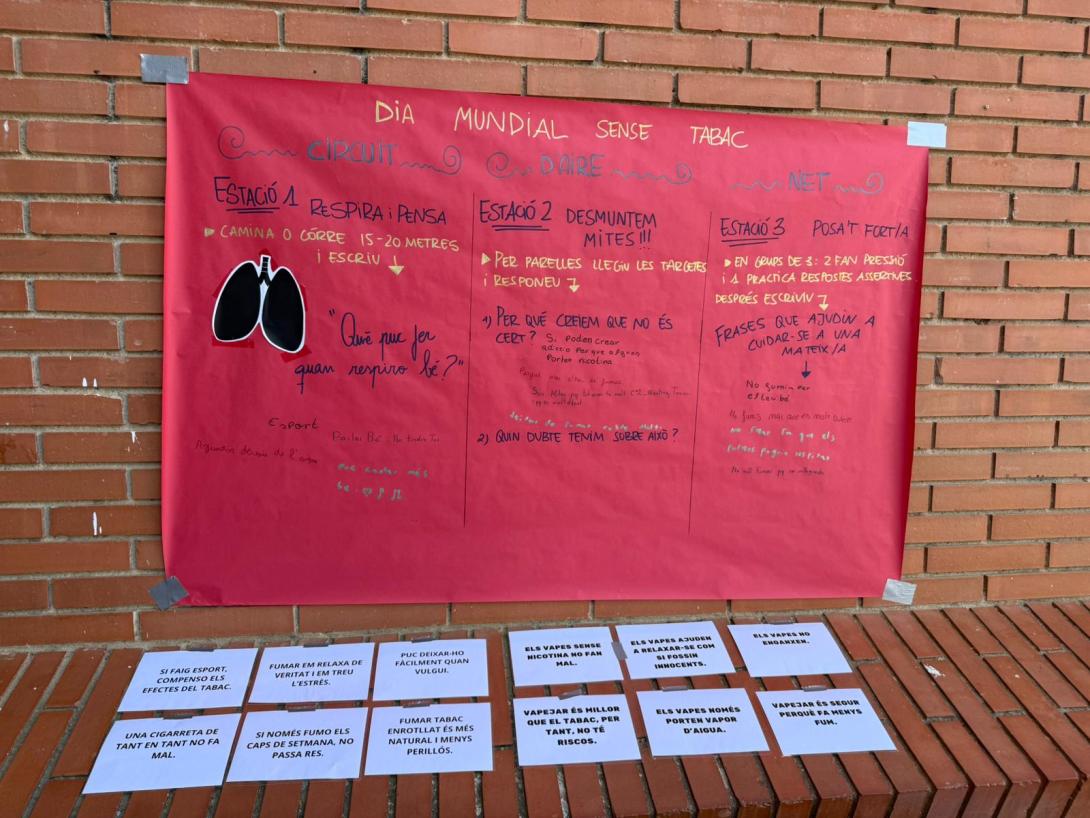 Taula informativa de l'EAP Les Borges Blanques